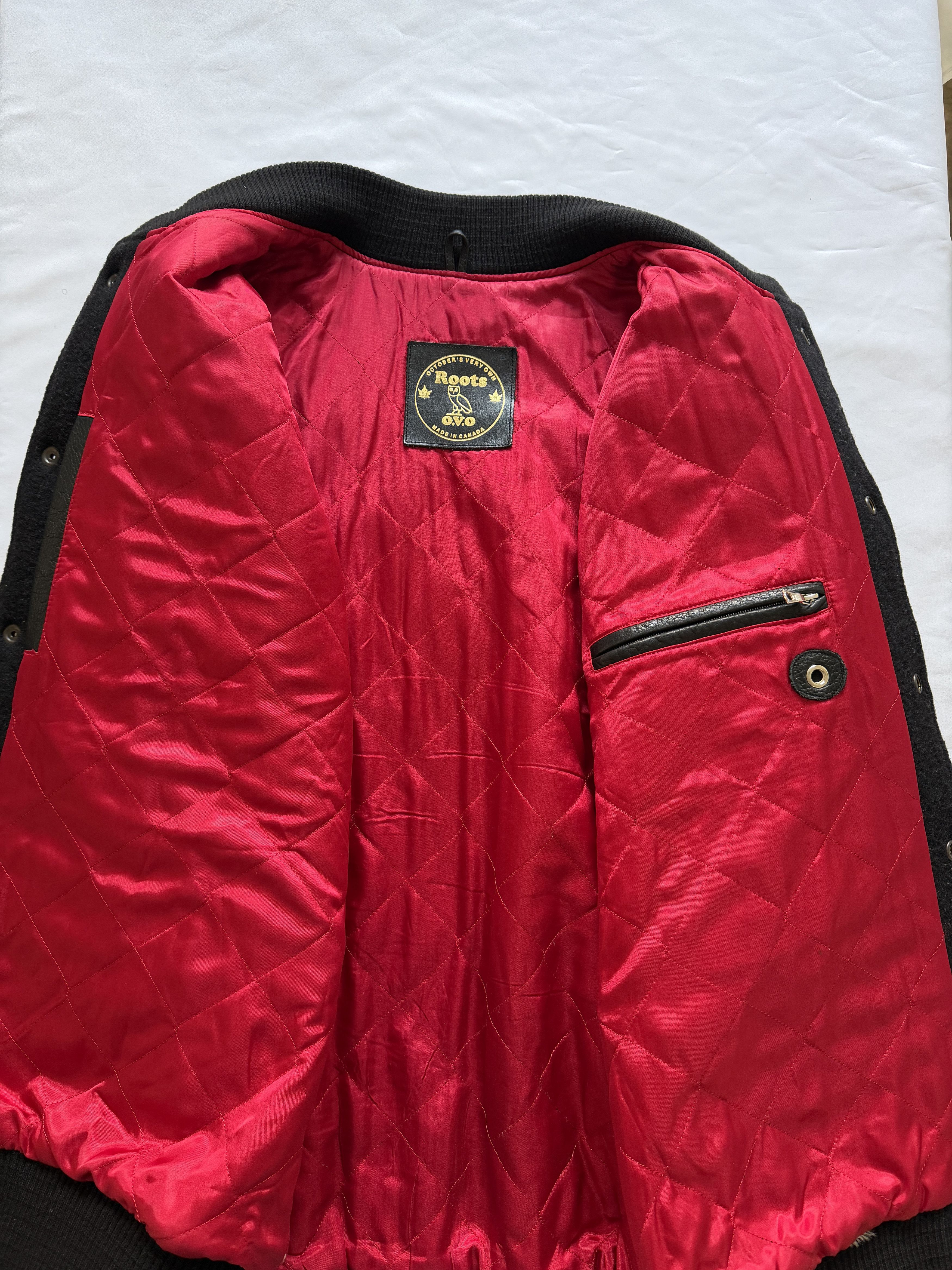 Drake 💥💎F&F💎💥🦉1/8 OVO Roots 2011 Bison Leather Wool Varsity Size US XXL / EU 58 / 5 - 2 Thumbnail