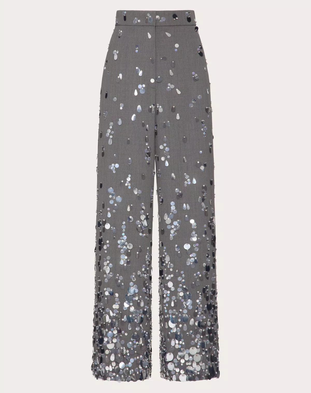 Valentino o1s1wg110426 Embroidered Active Gabardine Trousers in Grey Size 25" / US 0 / IT 36 - 1 Thumbnail