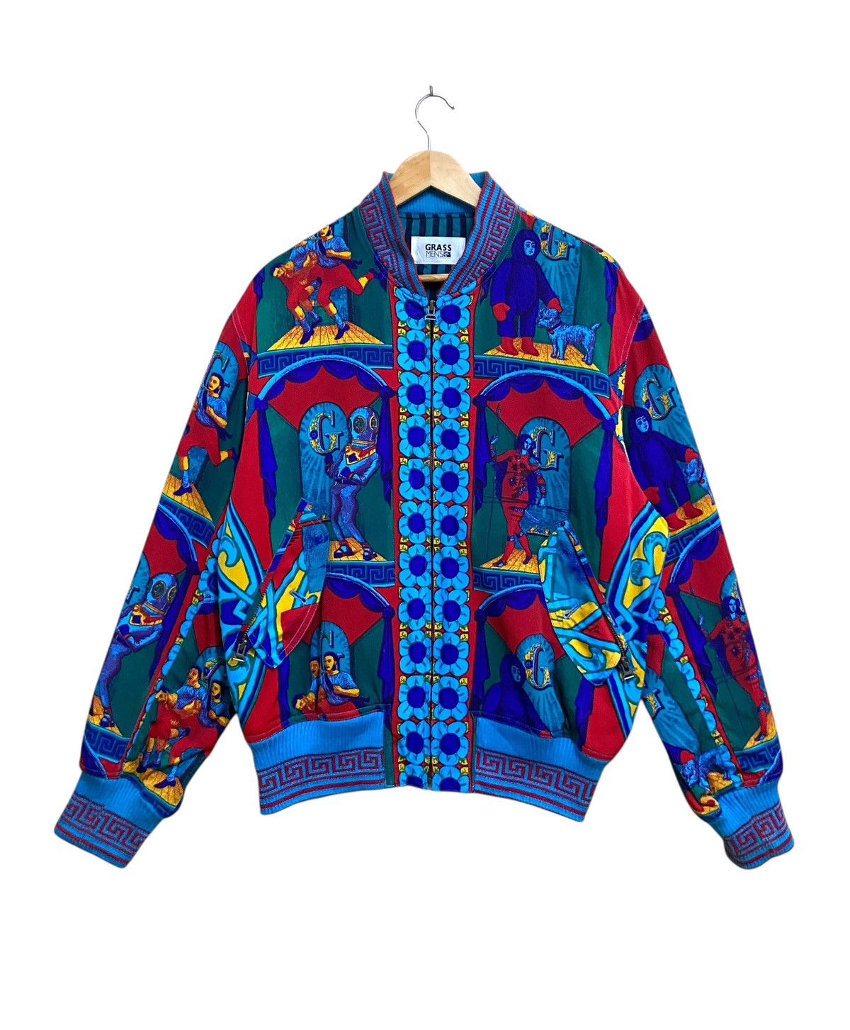 Vintage Rare Vintage Brand Grass Men Full Print Silk Jacket 1990s Size US L / EU 52-54 / 3 - 1 Thumbnail