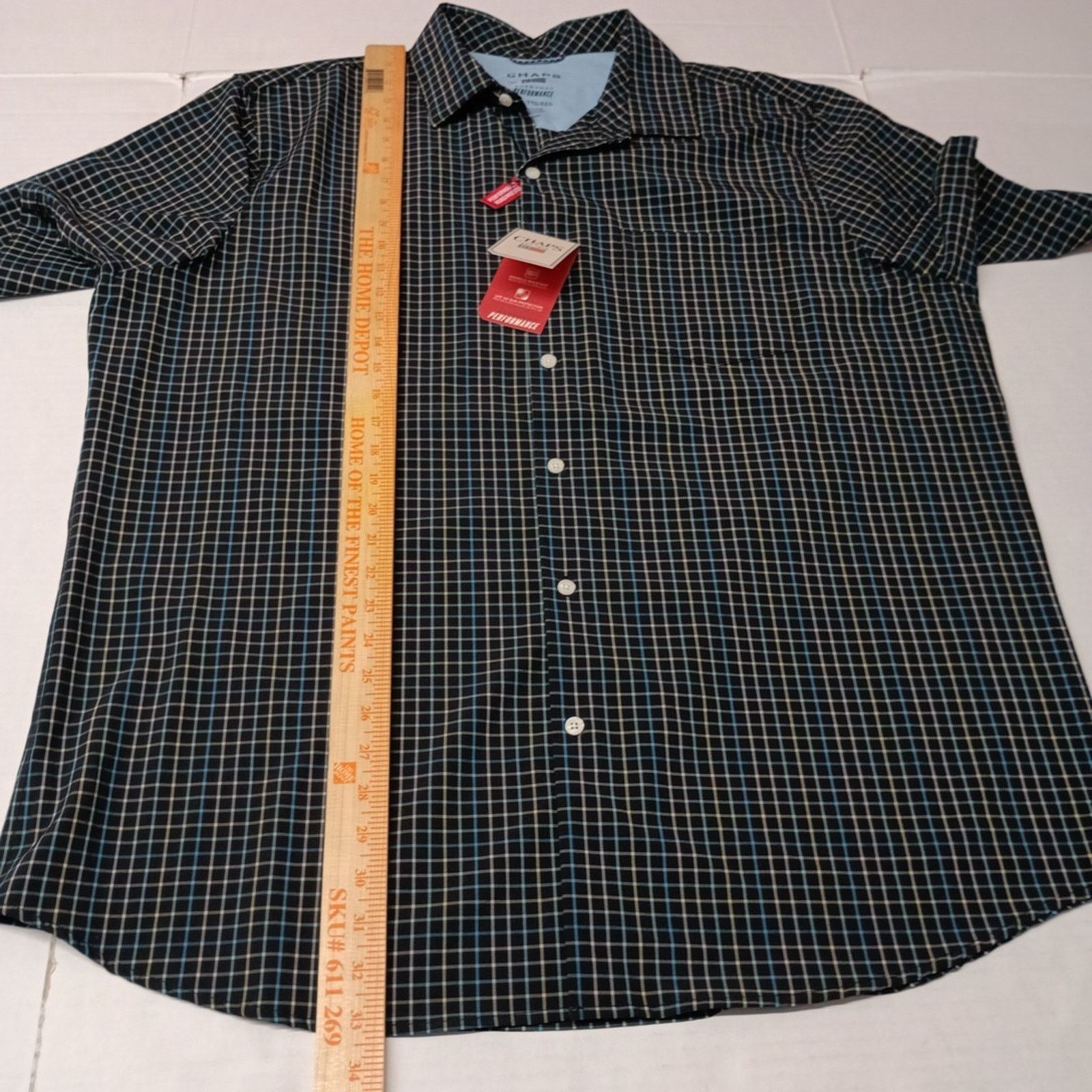 Chaps Chaps Performance Woven Shirt Mens Size 2XL Jet Black UPF 50 Size US XXL / EU 58 / 5 - 6 Thumbnail