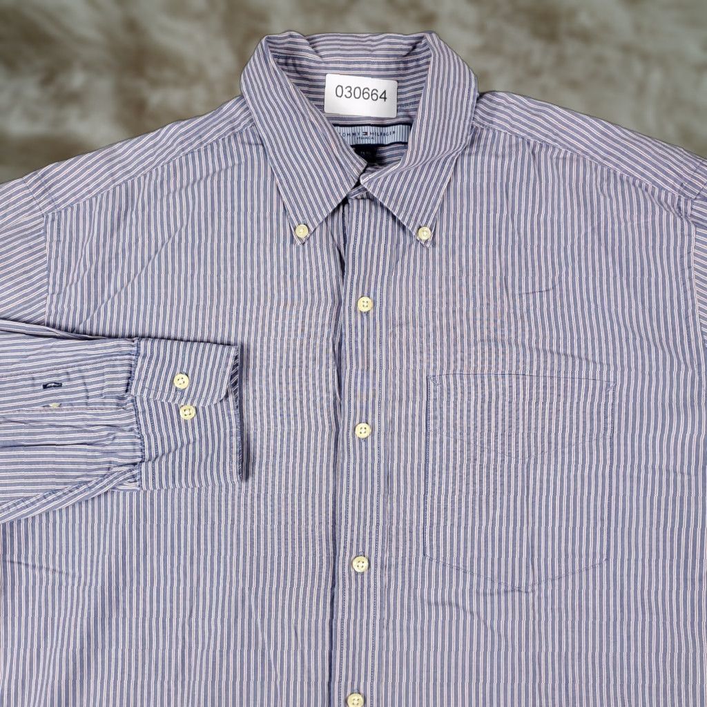 Tommy Hilfiger Tommy Hilfiger Button-Up Shirt Mens Medium Blue Red Striped Long Sleeve Casual Size US M / EU 48-50 / 2 - 1 Thumbnail