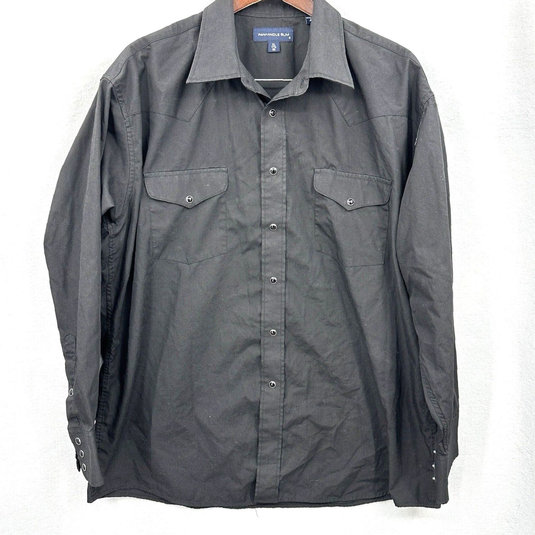 Vintage Panhandle Slim Men’s Shirt XL Black Western Button-Up 90s Cowboy Rockabilly Y2K Casual Size US XL / EU 56 / 4 - 2 Thumbnail