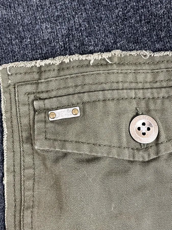 Diesel 2000s Diesel Khaki Patchwork Grey Wool Polo Sweater Size US M / EU 48-50 / 2 - 10 Thumbnail