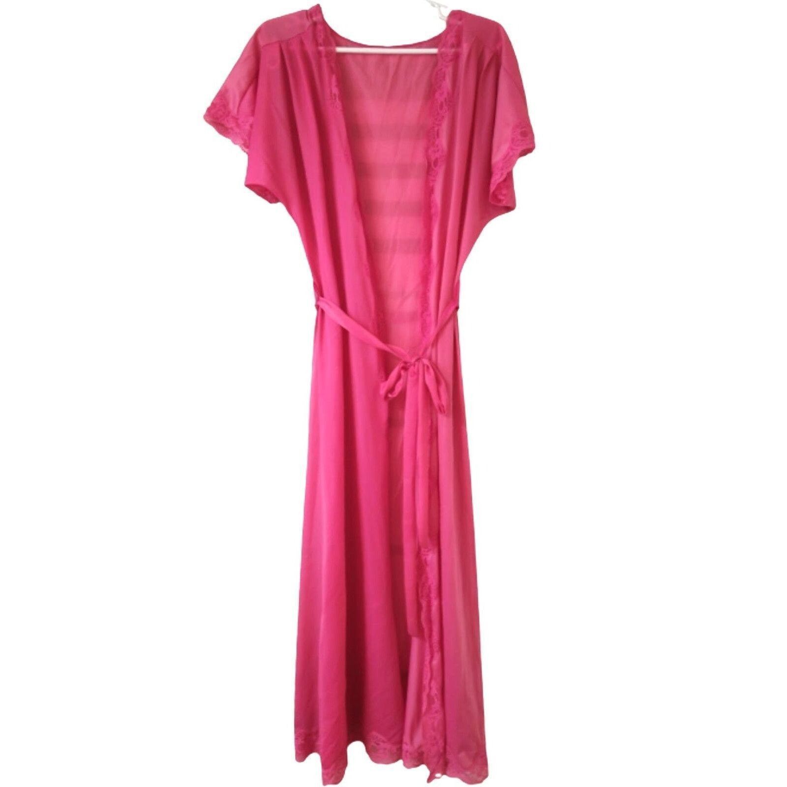 The Unbranded Brand Pink lace trim maxi nightgown L Size L / US 10 / IT 46 - 1 Thumbnail