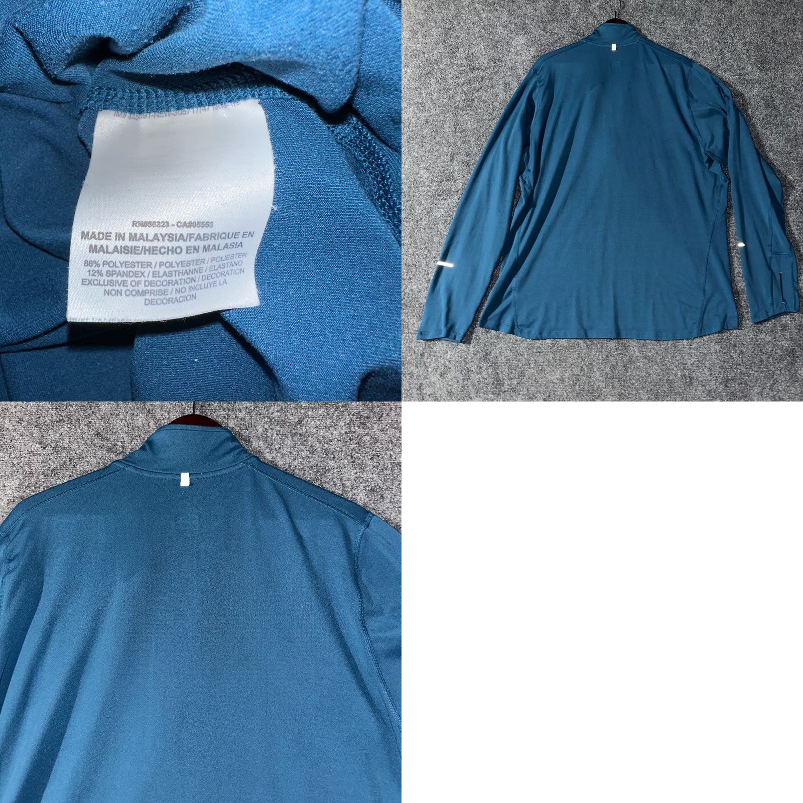 Nike Nike Running Pullover XL 1/4 Zip Blue Long Sleeve Sports Top Mens Regular Size Large Size US XL / EU 56 / 4 - 8 Thumbnail
