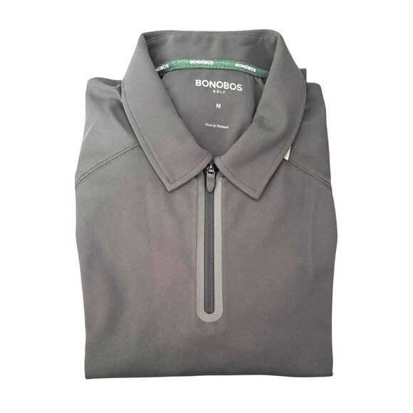 Bonobos Bonobos Mens Gray Quarter Zip Long Sleeve Collared Golf Polo Size US M / EU 48-50 / 2 - 6 Thumbnail