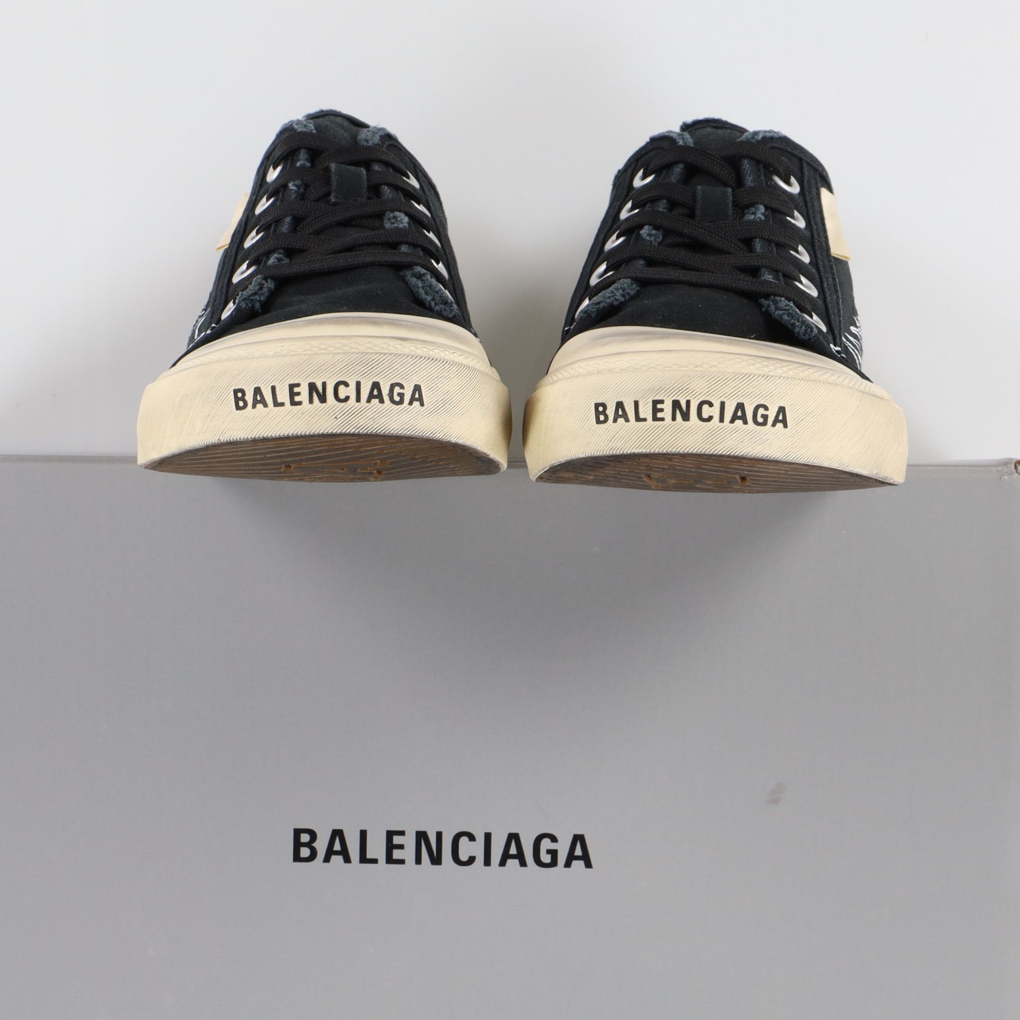 Balenciaga Black Graffiti DIY Logo Paris Low Top Trainers Size US 8 / EU 41 - 5 Thumbnail