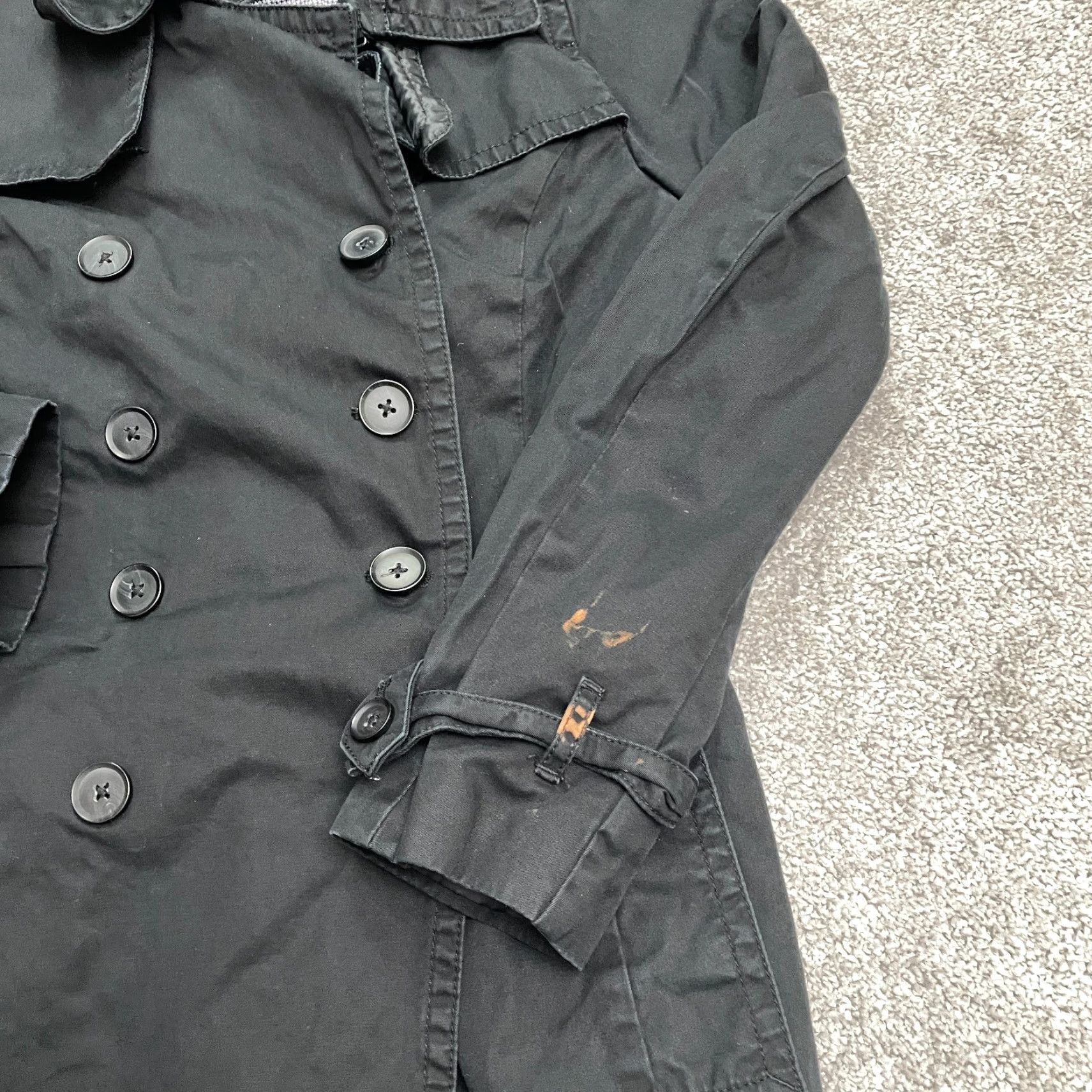 Banana Republic Banana Republic Trench Coat Jacket Womens Small Petite Black Double Breasted Size S / US 4 / IT 40 - 5 Thumbnail