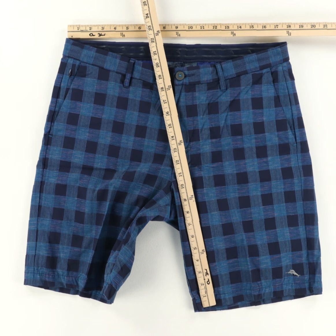 Tommy Bahama Tommy Bahama High Stretch Chip Shot Nylon Woven Chino Shorts Blue Plaid Men’s 36 Size US 36 / EU 52 - 3 Thumbnail