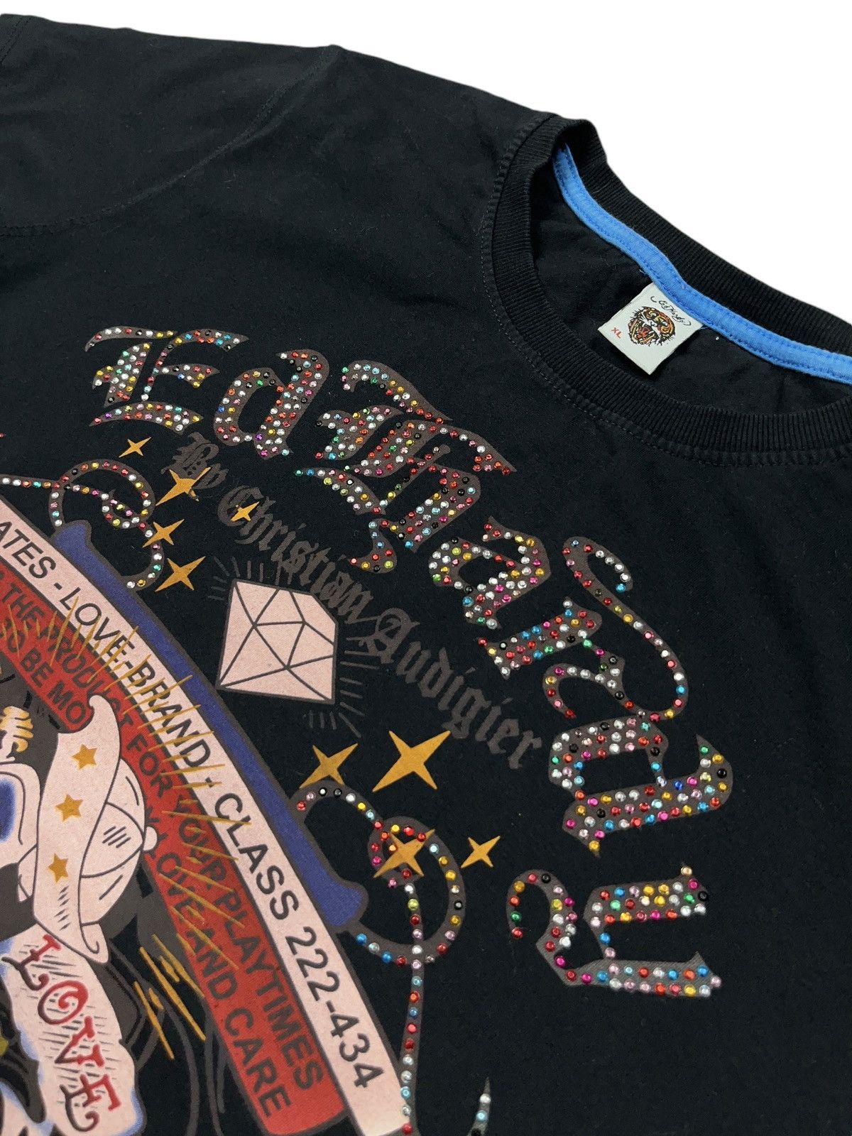 Ed Hardy × Japanese Brand × Vintage Vintage Ed Hardy y2k T-shirt with Rhinestones Pirate Woman Size L / US 10 / IT 46 - 4 Thumbnail