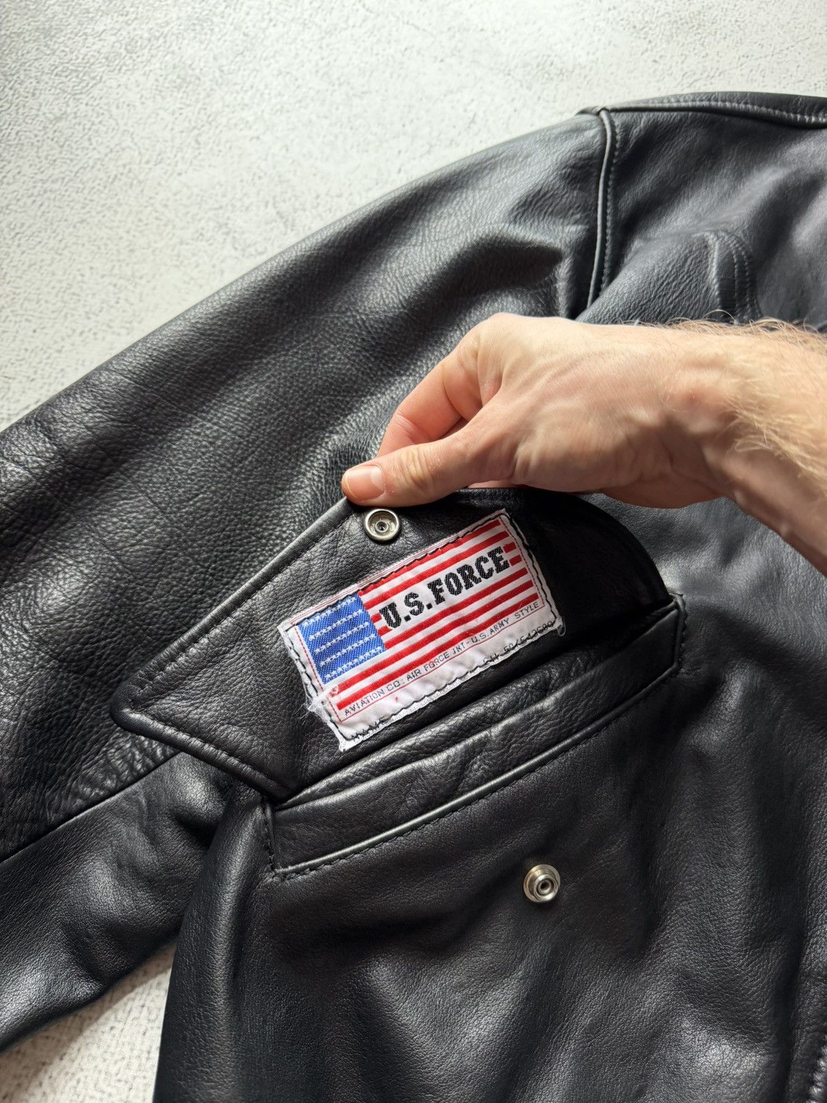 Leather U.S. Force Air Flying MA1 Aviator Leather Army Jacket Bomber Size US L / EU 52-54 / 3 - 9 Thumbnail