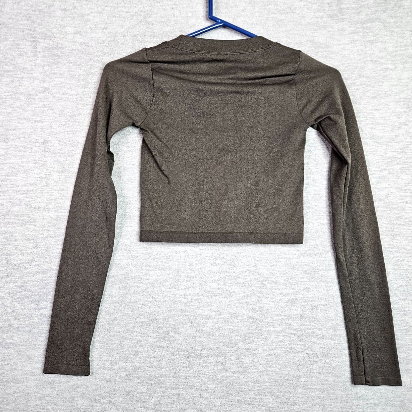 Free People Free People Intimately Cropped Long Sleeve Top XS Brown Stretch Shirt Womens XS Brown Solid Pattern 90s Concert Size XS / US 0-2 / IT 36-38 - 2 Thumbnail