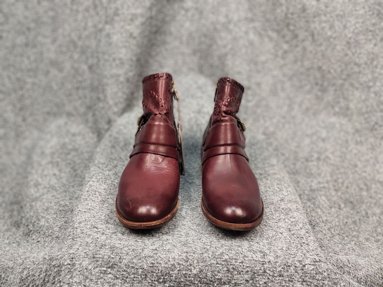 A.S.98 A.S.98 Airstep Design Zip Ankle Boots Shoes Burgundy leather Size US 7 / IT 37 - 8 Thumbnail