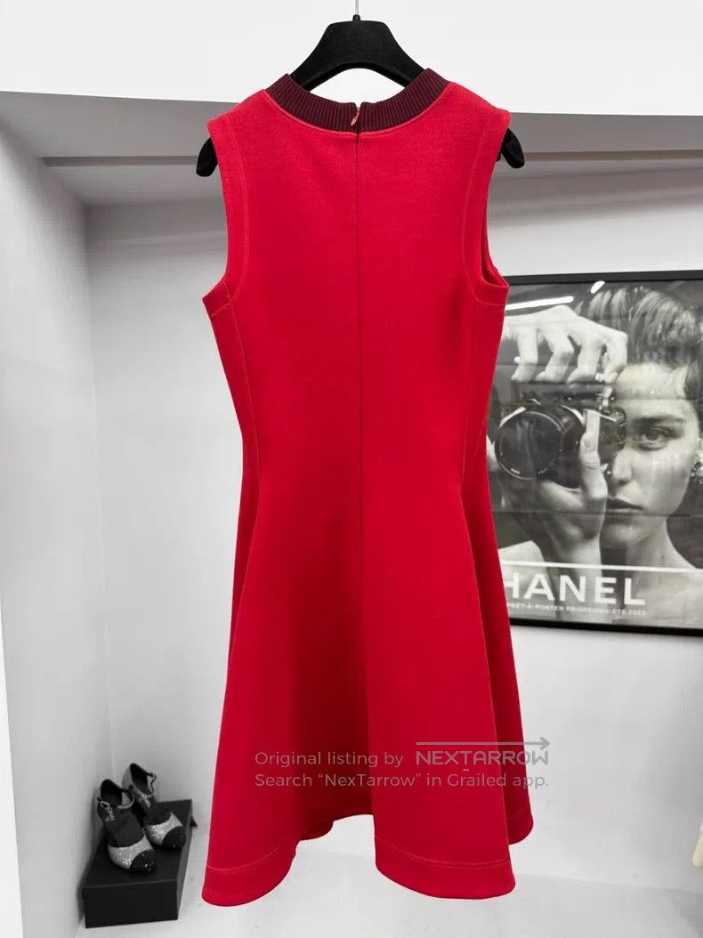 Dior Dior Red wool waistless dress Size XS / US 0-2 / IT 36-38 - 3 Thumbnail