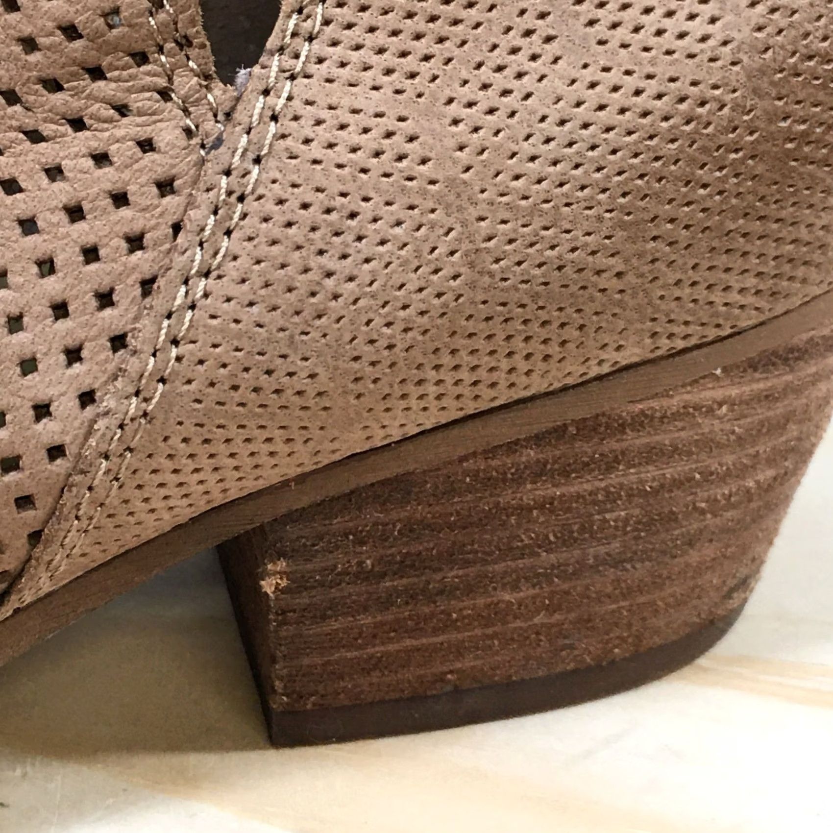 Dolce Vita Dolce Vita Boots Women 8 Brown Sonya Almond Toe Slip On Perforated Leather Ankle Bootie Size US 8 / IT 38 - 3 Thumbnail
