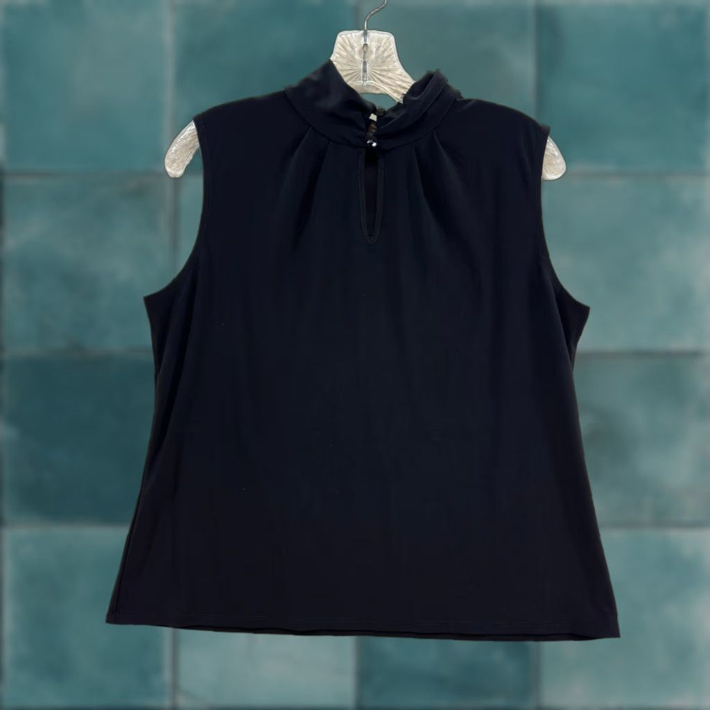 Vintage VINTAGE Susan Lawrence Shirt L Black 90s Y2K High Neck Top Mock Neck Office Corpcore Mens/Womens Size L / US 10 / IT 46 - 1 Thumbnail