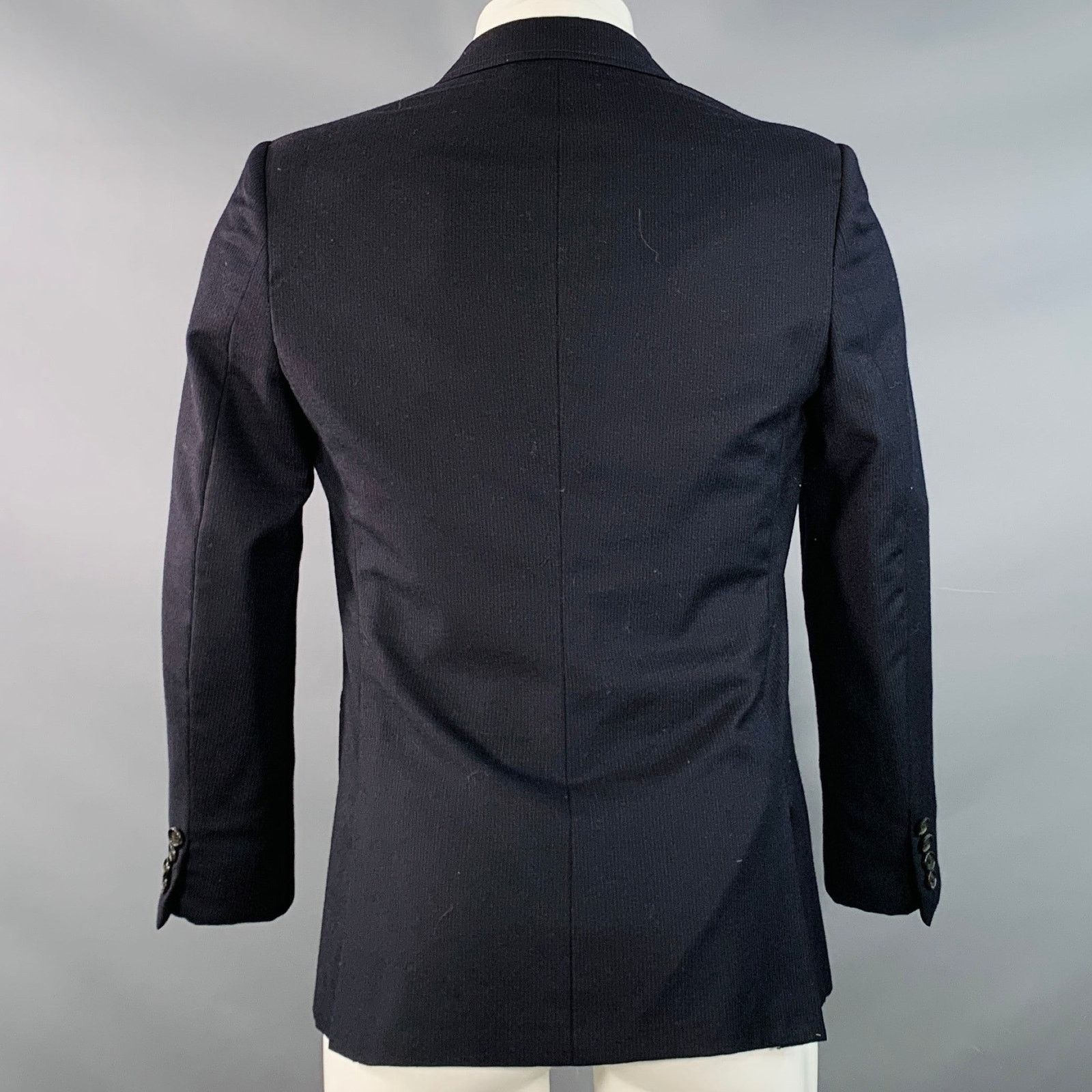 Band Of Outsiders BAND OF OUTSIDERS Size 40 Stripe Wool Notch Lapel Sport Coat Size 40R - 4 Thumbnail