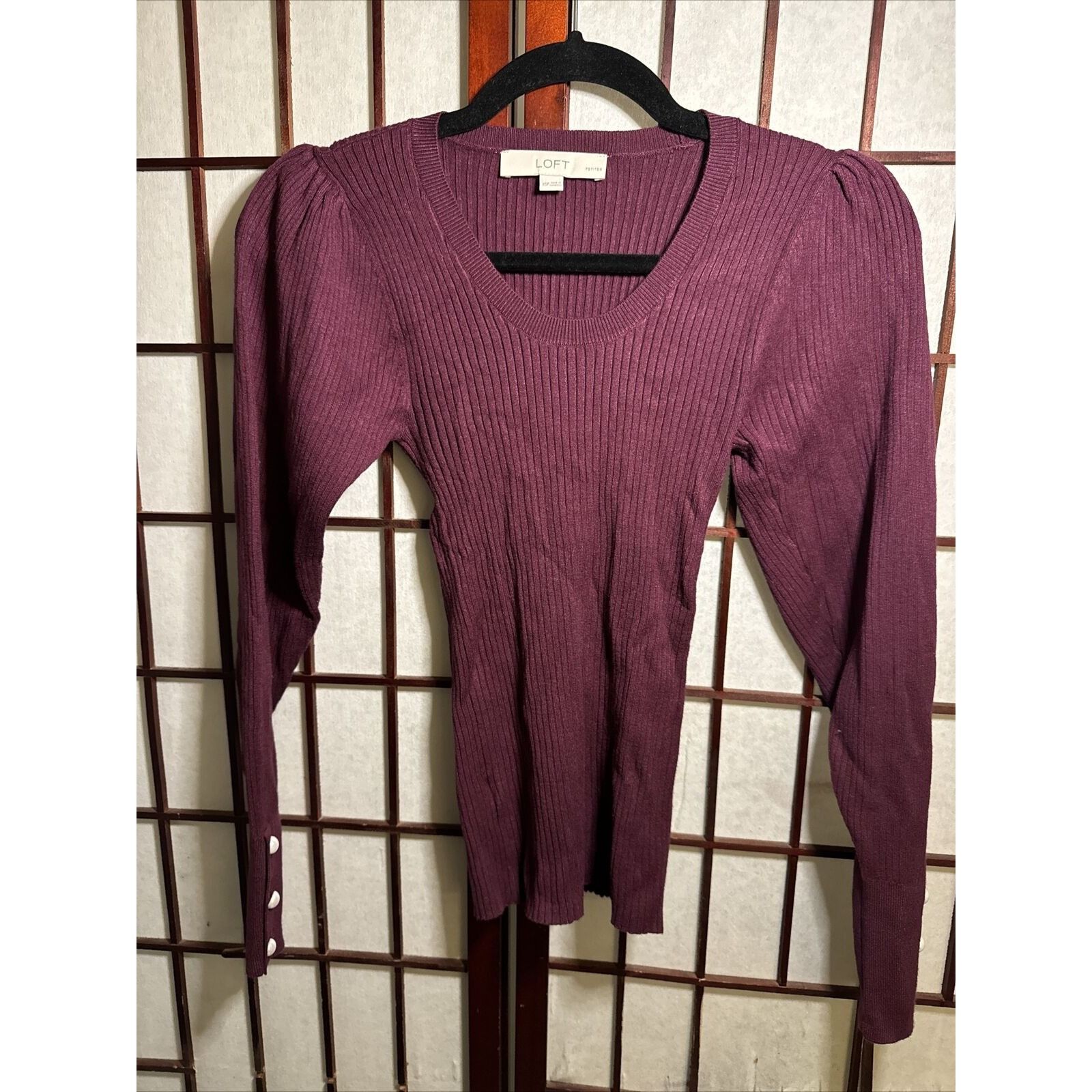 Ann Taylor Ann Taylor LOFT Ribbed Top XS/PETITES Soft Stretch Modal Ble Size XS / US 0-2 / IT 36-38 - 1 Thumbnail
