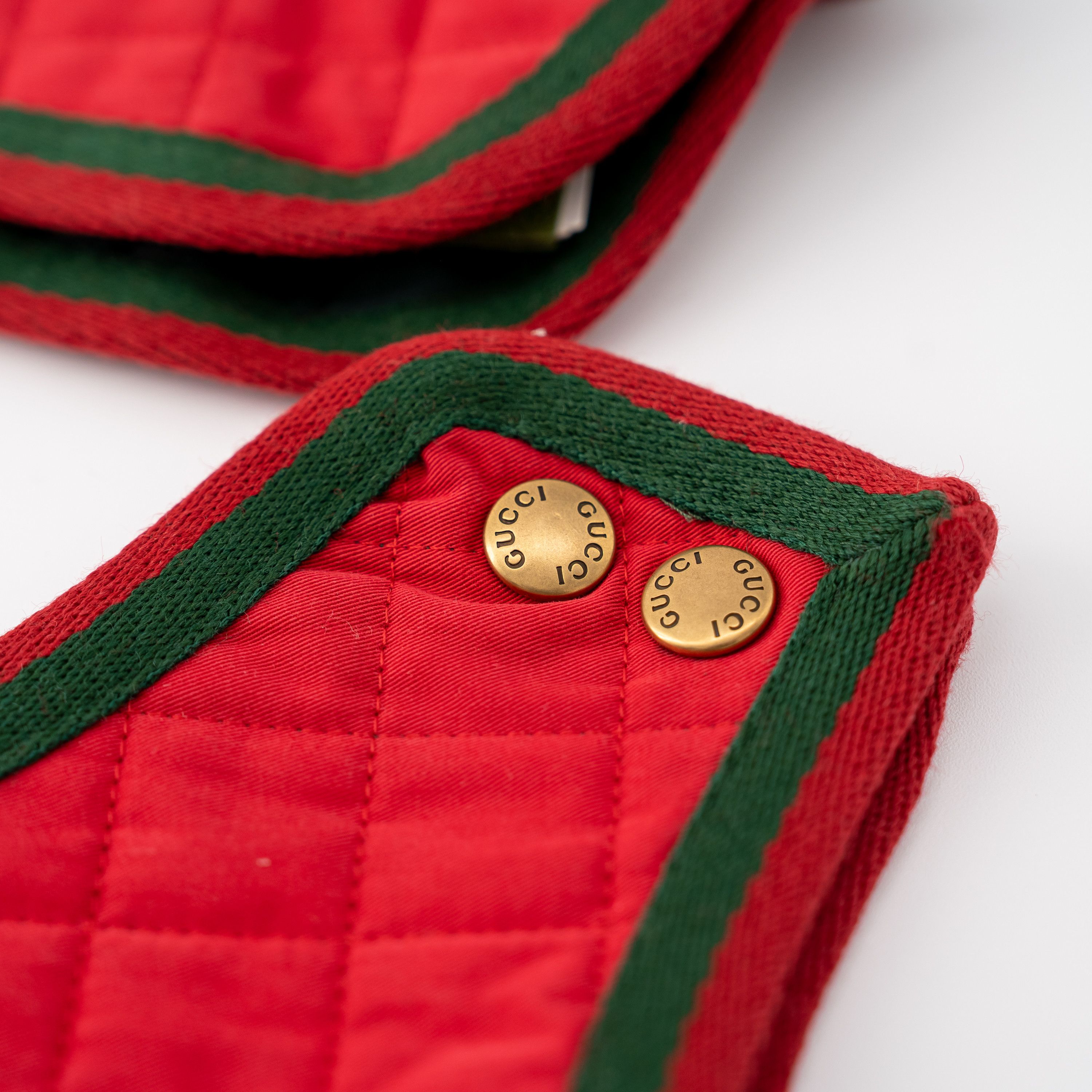 Gucci size M - Gucci Dog Pet Trench Coat GG Red Green Size ONE SIZE - 4 Thumbnail