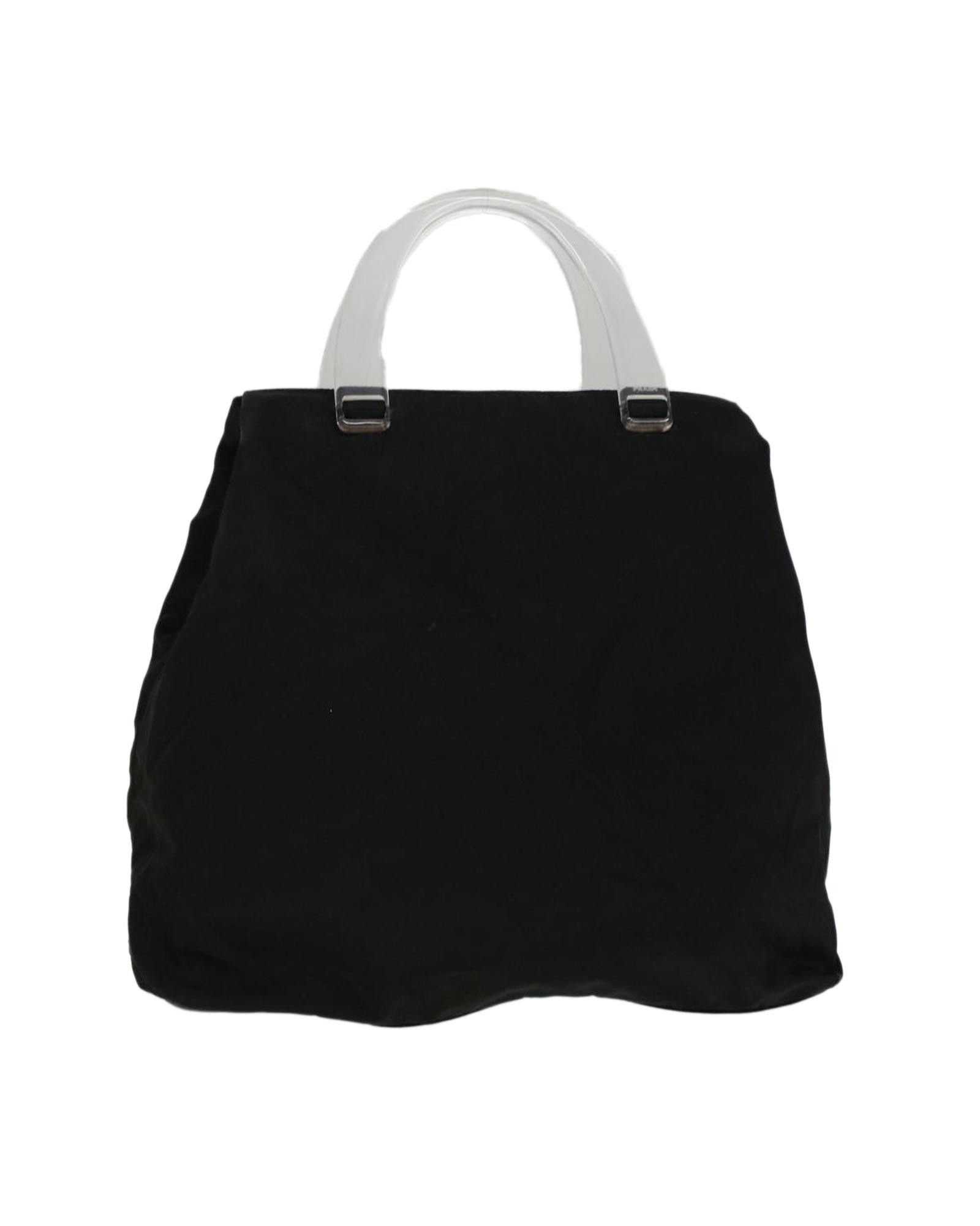 image of Prada Sophisticated Black Nylon Handbag, Women's