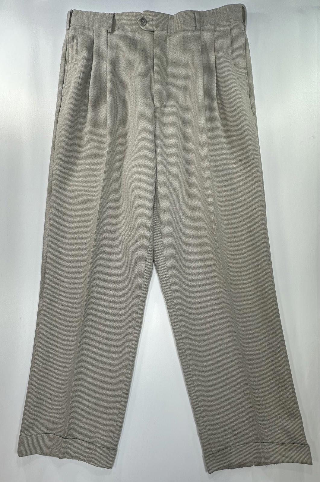 Other Nino Cerutti Polyester Pleated Dress Pants Mens Brown 34/30 Size US 34 / EU 50 - 1 Thumbnail