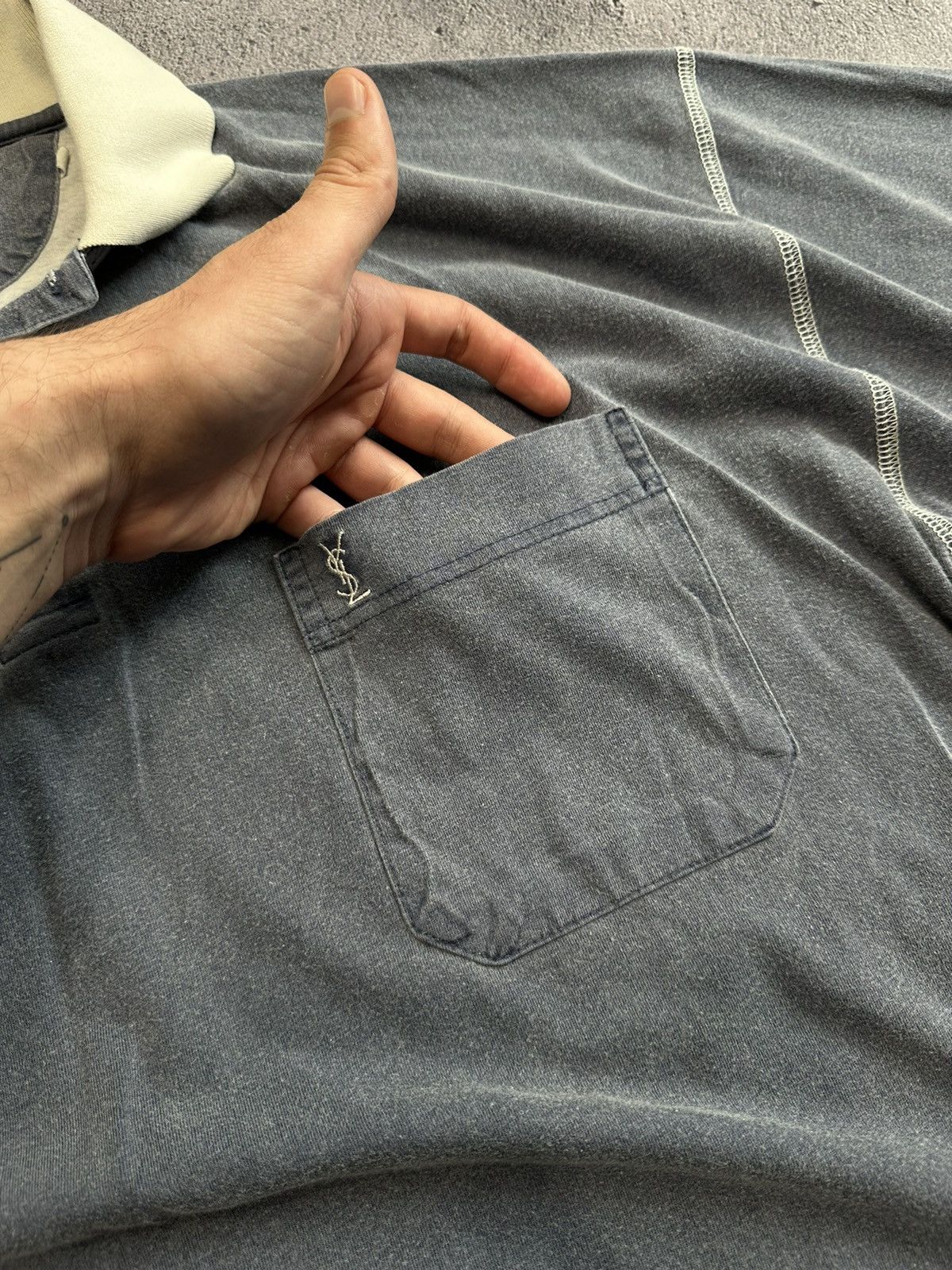 Vintage × Yves Saint Laurent 🦈 Yves Saint Laurent Vintage Polo Size US L / EU 52-54 / 3 - 2 Thumbnail