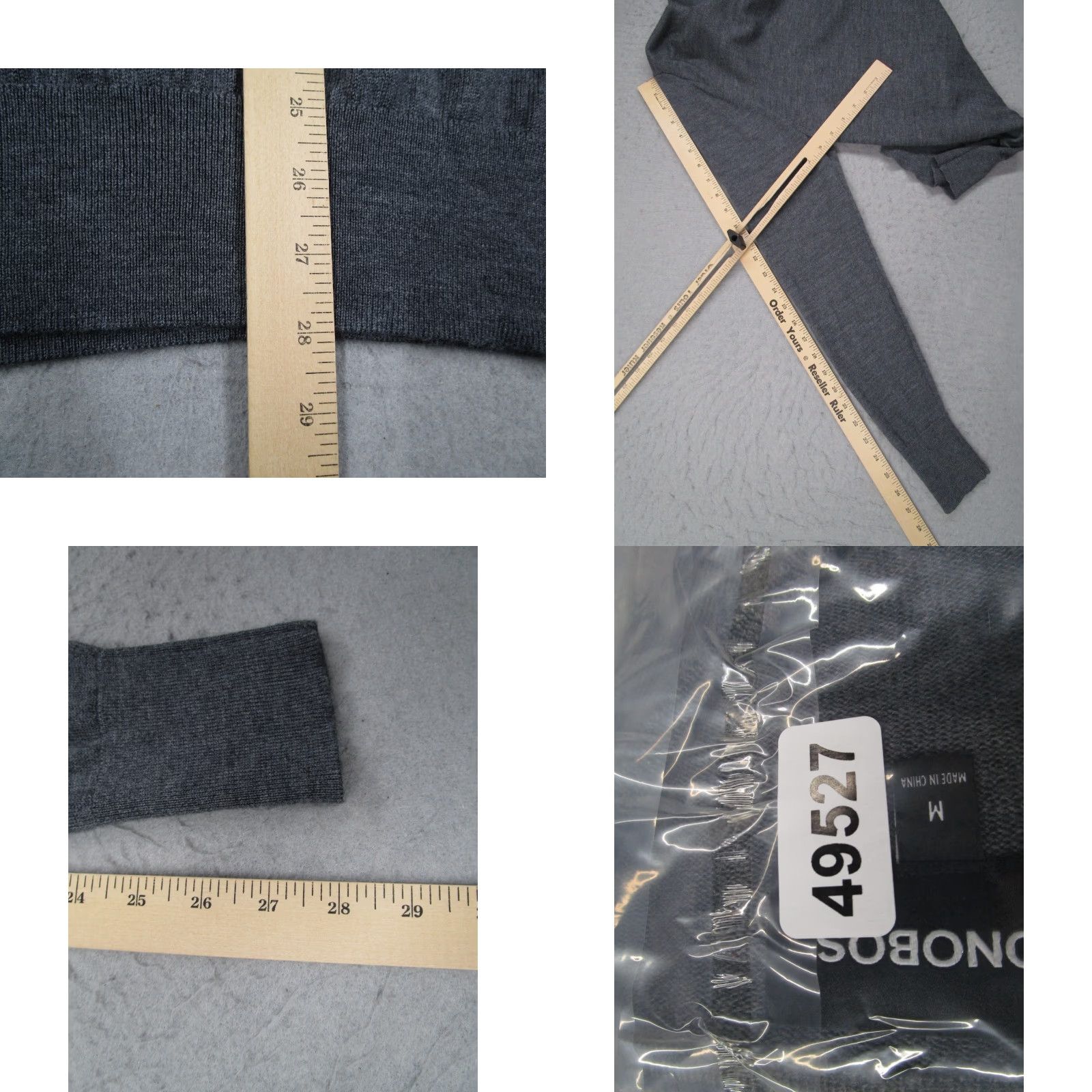 Bonobos Bonobos Mens Sweater V-Neck Pullover Long Sleeve Gray 100% Merino Wool Knit Modern Casual Shirt Size US M / EU 48-50 / 2 - 8 Thumbnail