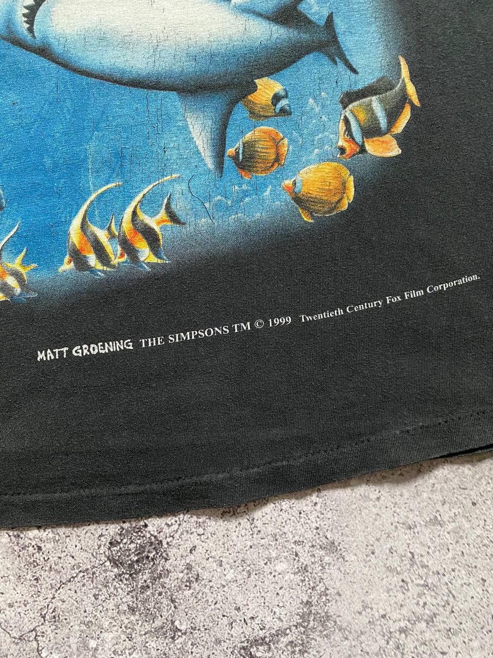 The Simpsons × Vintage VINTAGE 1999 THE SIMPSONS HOMER SHARK MOVIE T SHIRT RARE Size US M / EU 48-50 / 2 - 5 Thumbnail