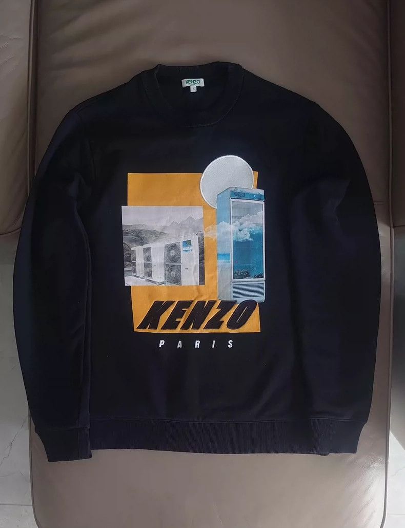 Kenzo Black Sweatshirt with Fashion Print - dmc