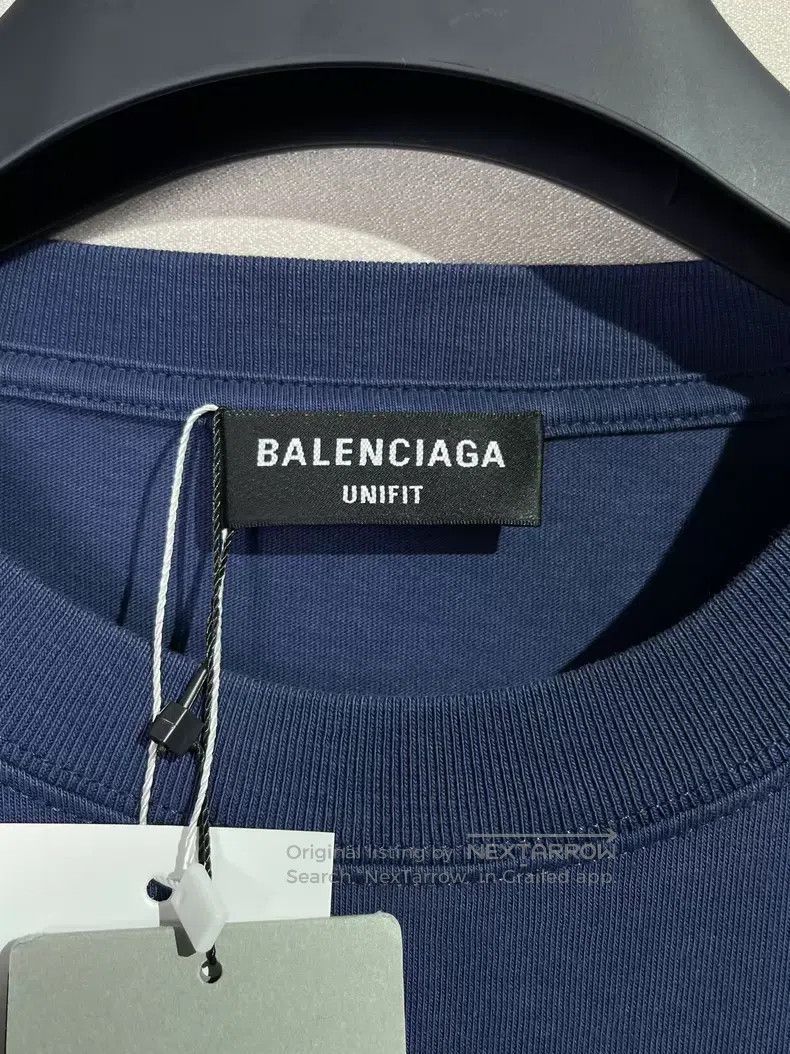 Balenciaga Balenciaga Dark Blue Patch Embroidered Letter Short Sleeve Size US L / EU 52-54 / 3 - 5 Thumbnail