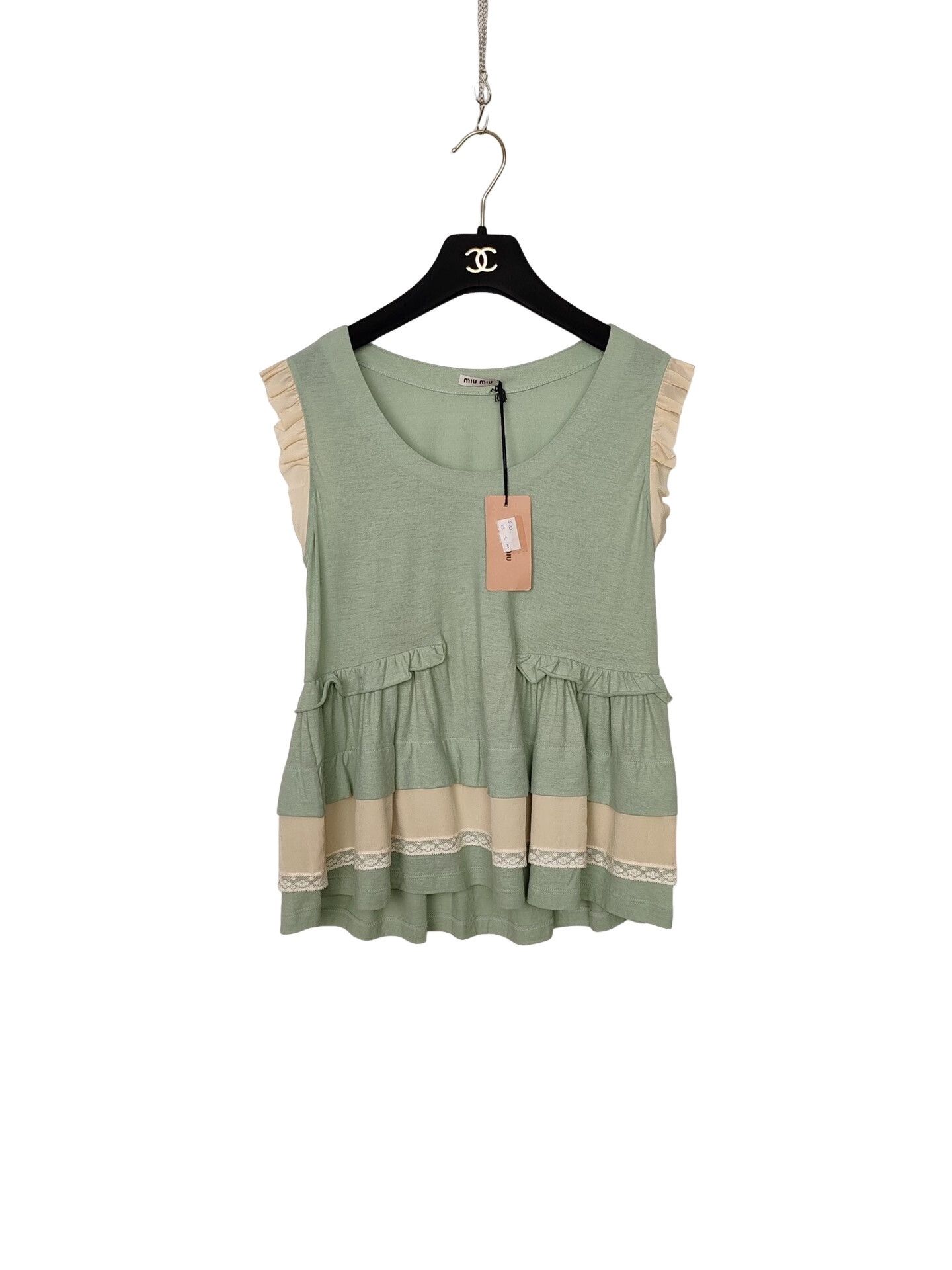 Miu Miu Miu Miu Ruffle Trim Tank Top Size XS Size XS / US 0-2 / IT 36-38 - 1 Thumbnail