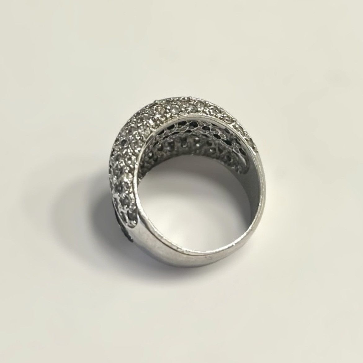 Vintage Vintage Black & White Sterling Silver Deco Ring Size ONE SIZE - 4 Thumbnail