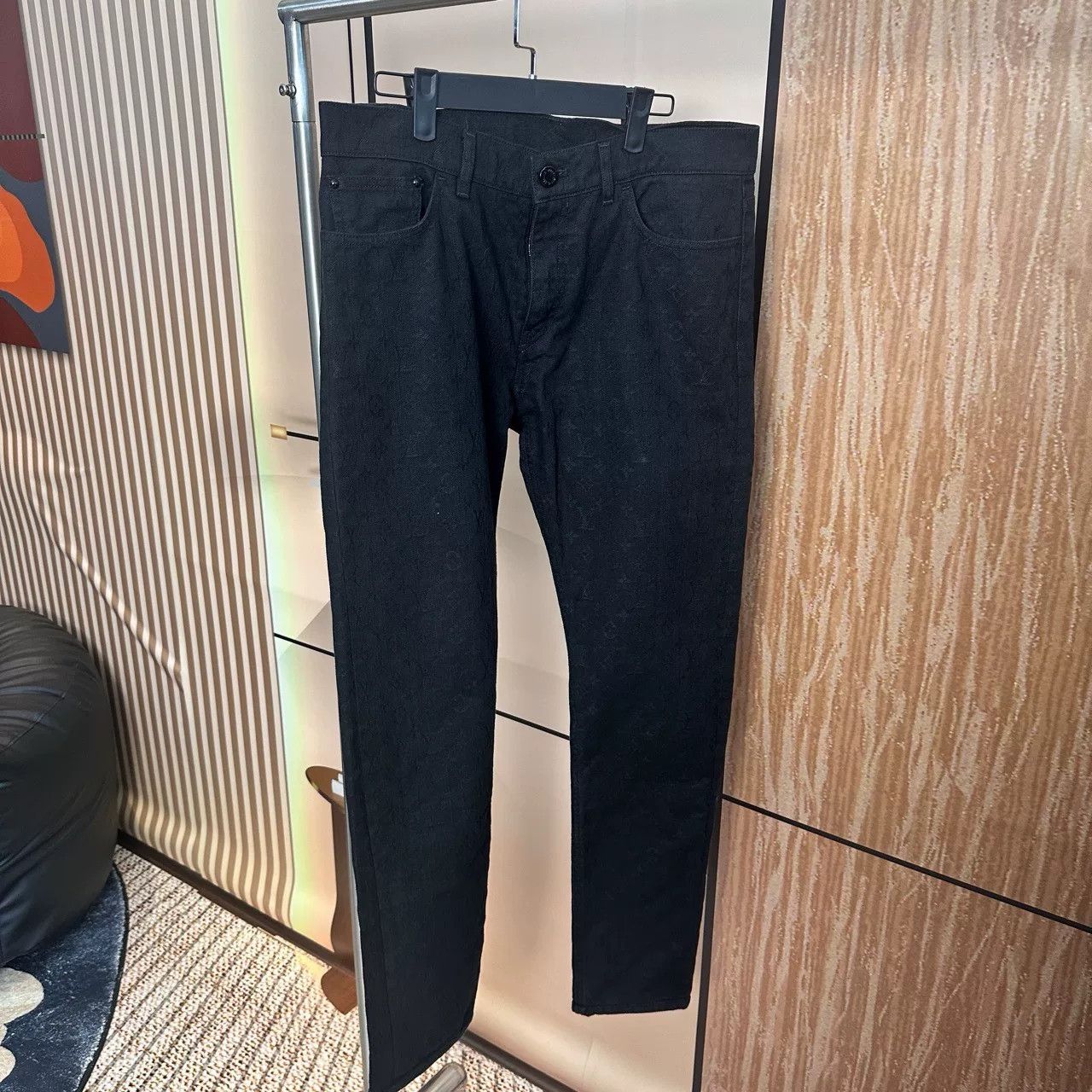 Louis Vuitton Louis Vuitton Black Monogram Jeans Size US 33 - 1 Thumbnail