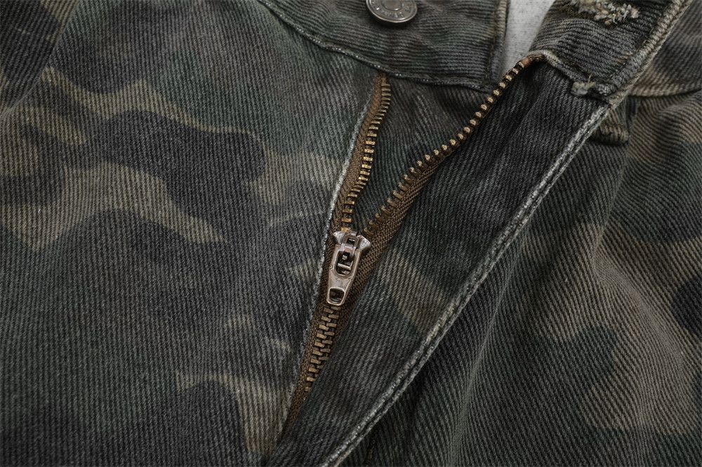 Japanese Brand American street washed distressed camouflage cargo trousers Size US 32 / EU 48 - 4 Thumbnail