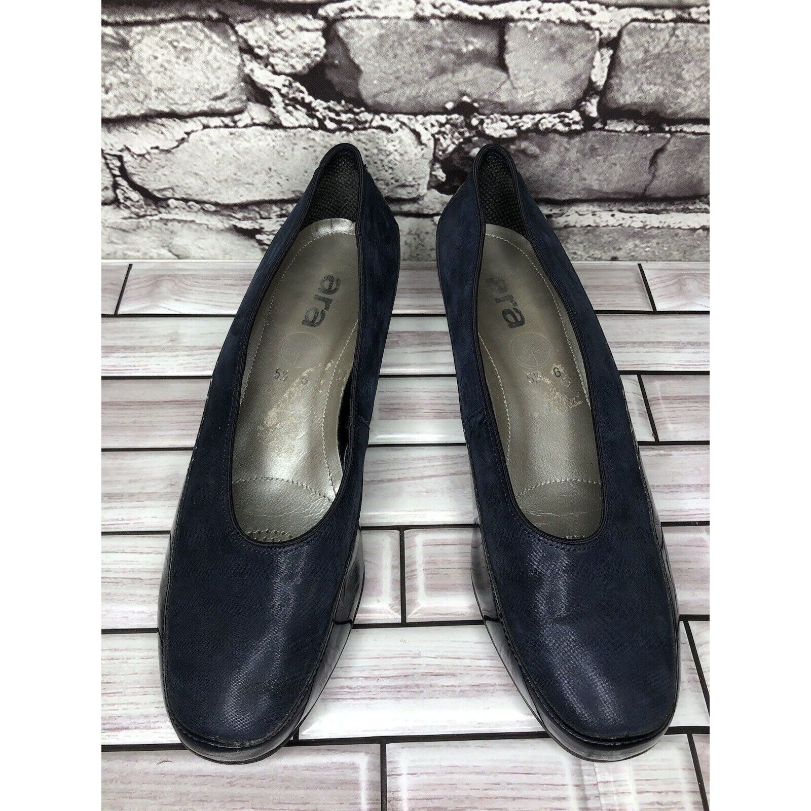 Other ARA Blue Leather Comfort Patent Wedge Pump Dress Shoes Women Size US 7 / IT 37 - 17 Thumbnail