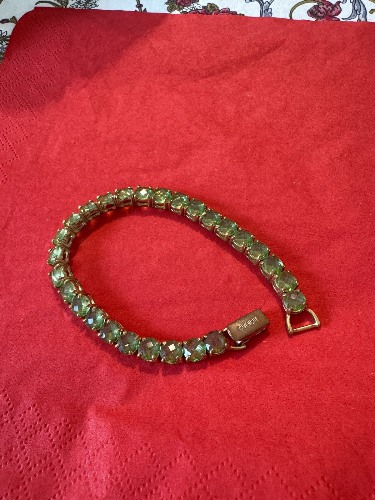 Givenchy Ginvechy Gold Plated Peridot Tennis Bracelet Size ONE SIZE - 2 Thumbnail