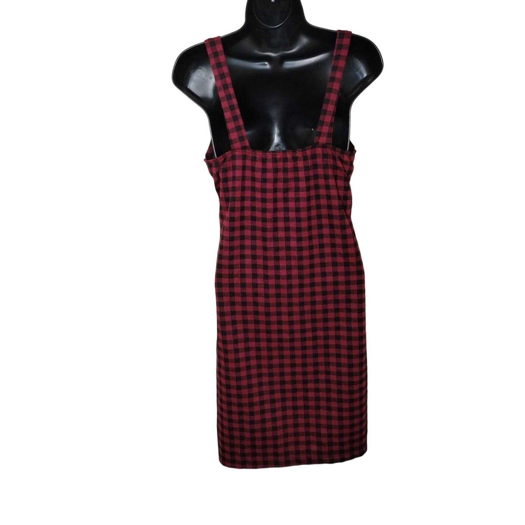 Other Good Luck Gem Juniors Large Burgundy and Black Plaid Shift D Size L / US 10 / IT 46 - 5 Thumbnail