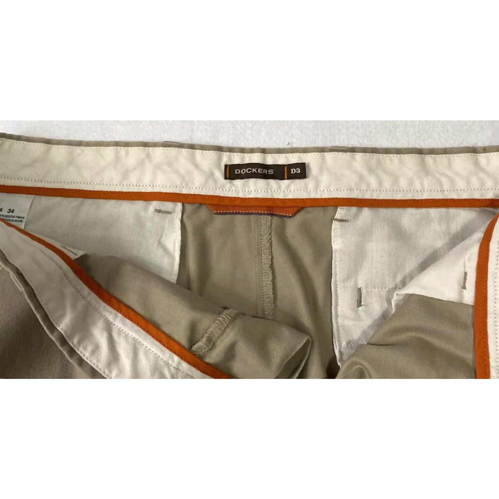 Dockers VINTAGE Dockers Pants Mens 38x34 Straight Fit Flat Front Dark Tan Casual / 26-12 Size US 38 / EU 54 - 5 Thumbnail