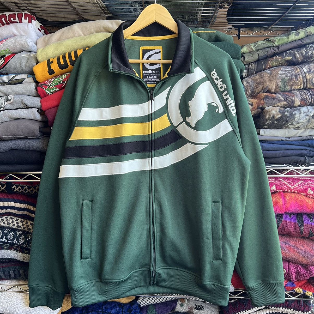 Ecko Unltd. × Vintage Y2K Ecko Unltd Striped Zip Jacket Size US XL / EU 56 / 4 - 1 Thumbnail