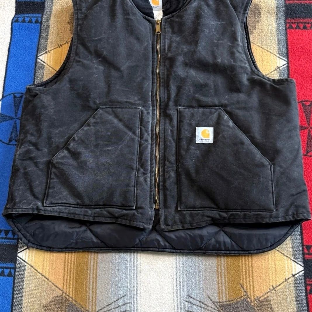 Carhartt VINTAGE Carhartt Vest Mens 2XL Black Workwear Quilt Lined Canvas Outdoor Size US XXL / EU 58 / 5 - 5 Thumbnail