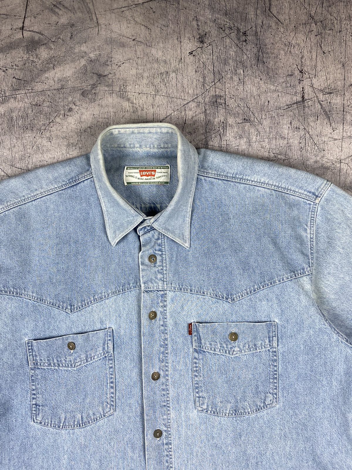 Levi's × Levi's Vintage Clothing × Vintage Vintage Levis Button Up Denim Shirt 90s y2k Size US XL / EU 56 / 4 - 5 Thumbnail