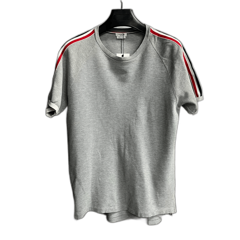 thom browne's latest grey side stripe short-sleeved Polo shirt