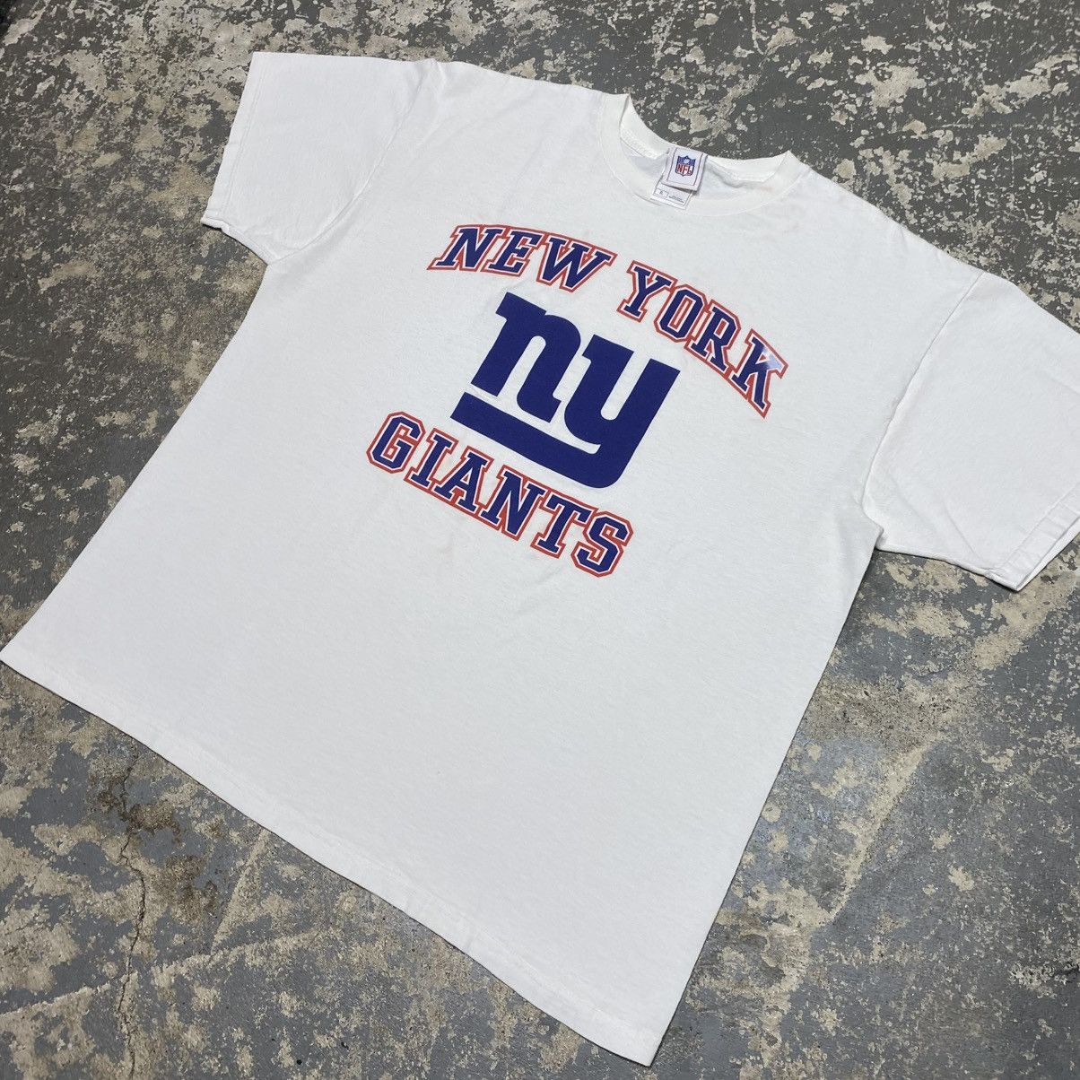 NFL × Vintage Y2K New York Giants White NY NFL Tshirt Size US XL / EU 56 / 4 - 2 Thumbnail