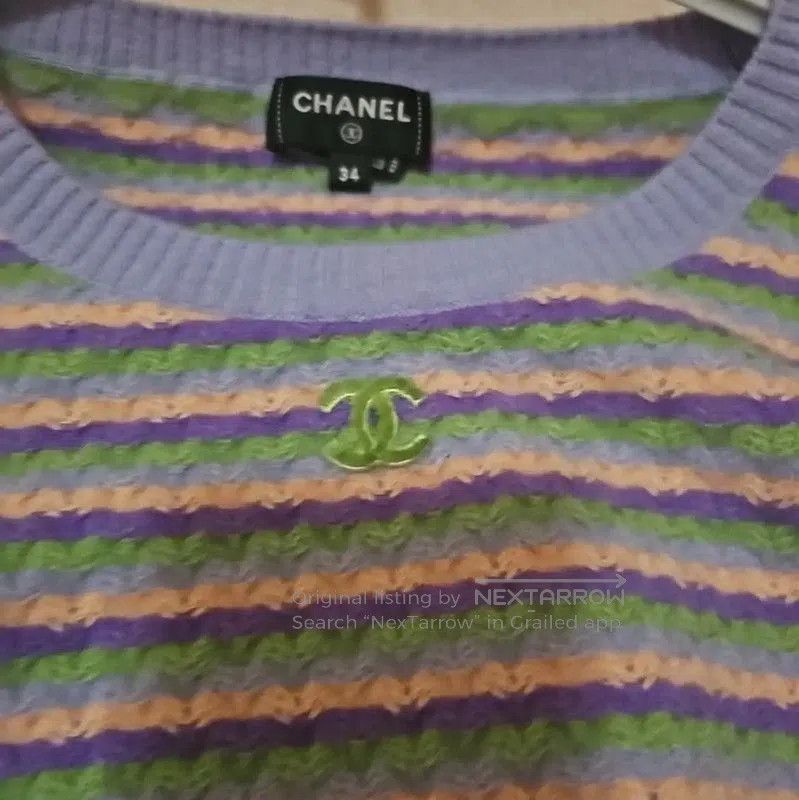 Chanel Chanel Purple Wool Long Sleeve Sweater . Size M / US 6-8 / IT 42-44 - 3 Thumbnail