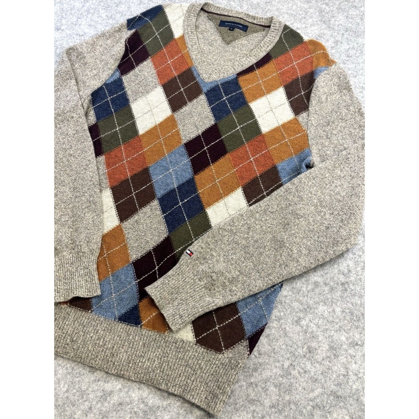 Tommy Hilfiger Tommy Hilfiger XL Lambswool Argyle Jumper Mens - Vintage Used Size US XL / EU 56 / 4 - 4 Thumbnail