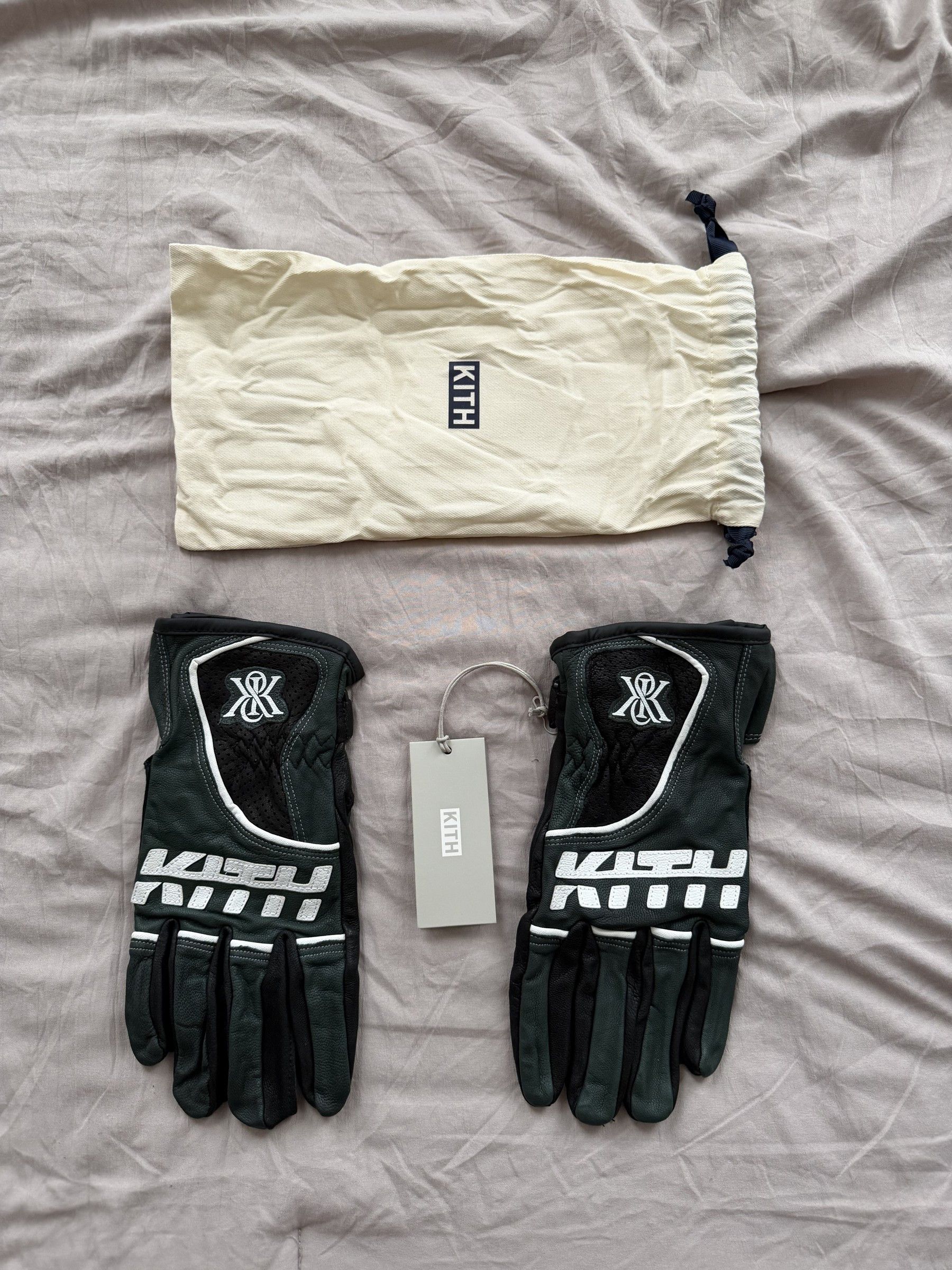 Kith Kith Driving Gloves Green Black Leather M Deadstock Size ONE SIZE - 1 Thumbnail