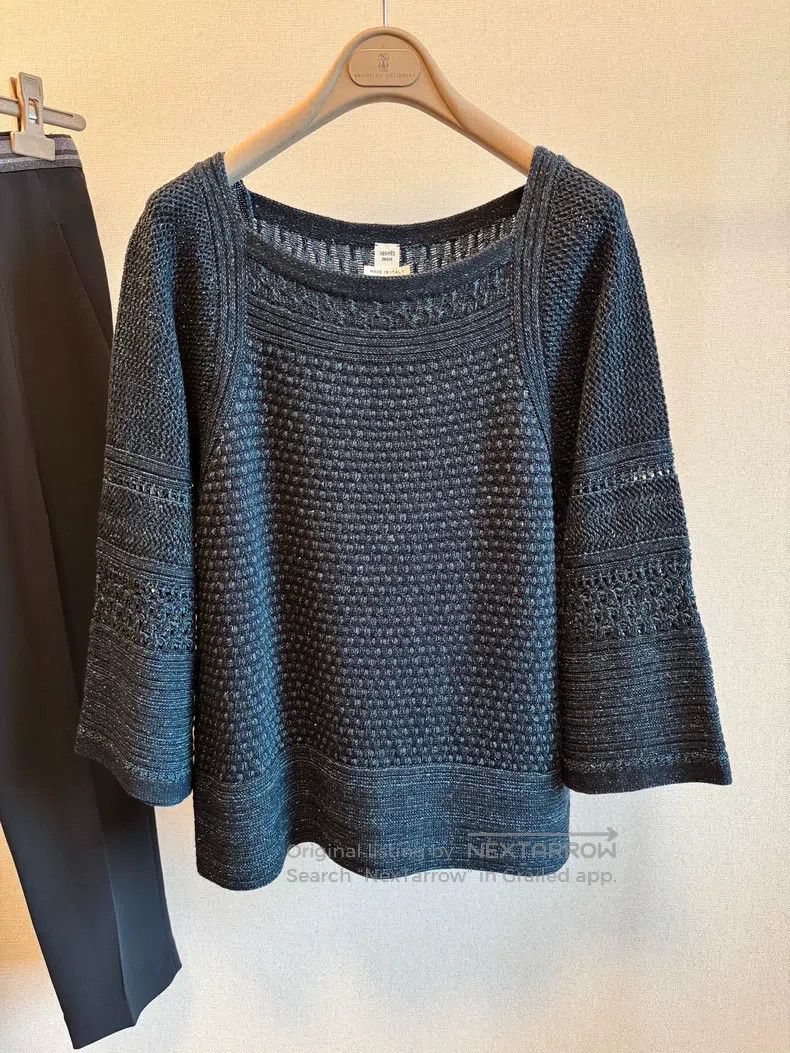 Hermes Hermes Silk-cotton knit sweater Size XS / US 0-2 / IT 36-38 - 1 Thumbnail