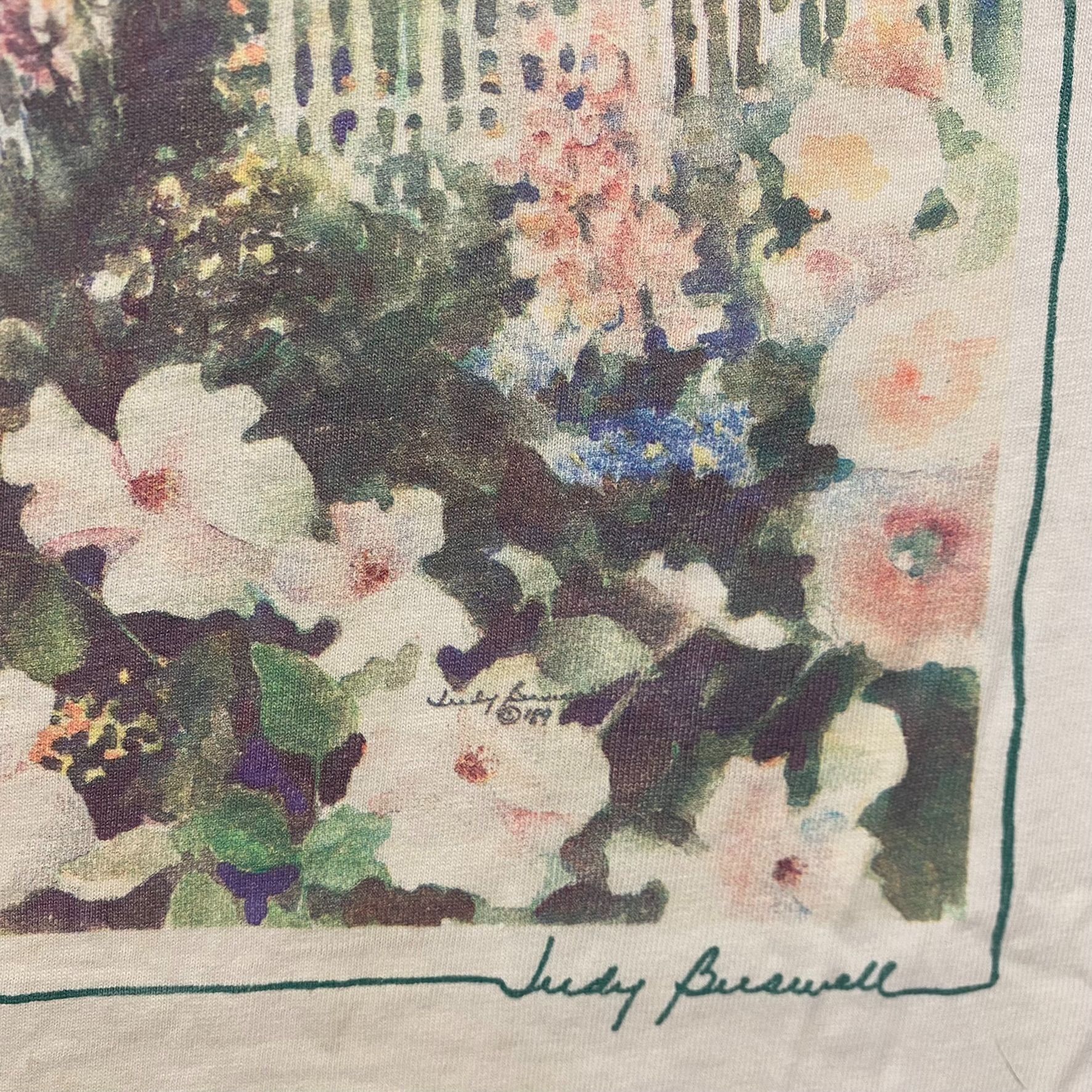 Vintage Flower Garden Art Tee Vintage 90s Oil Painting Floral Shirt Size US XL / EU 56 / 4 - 4 Thumbnail