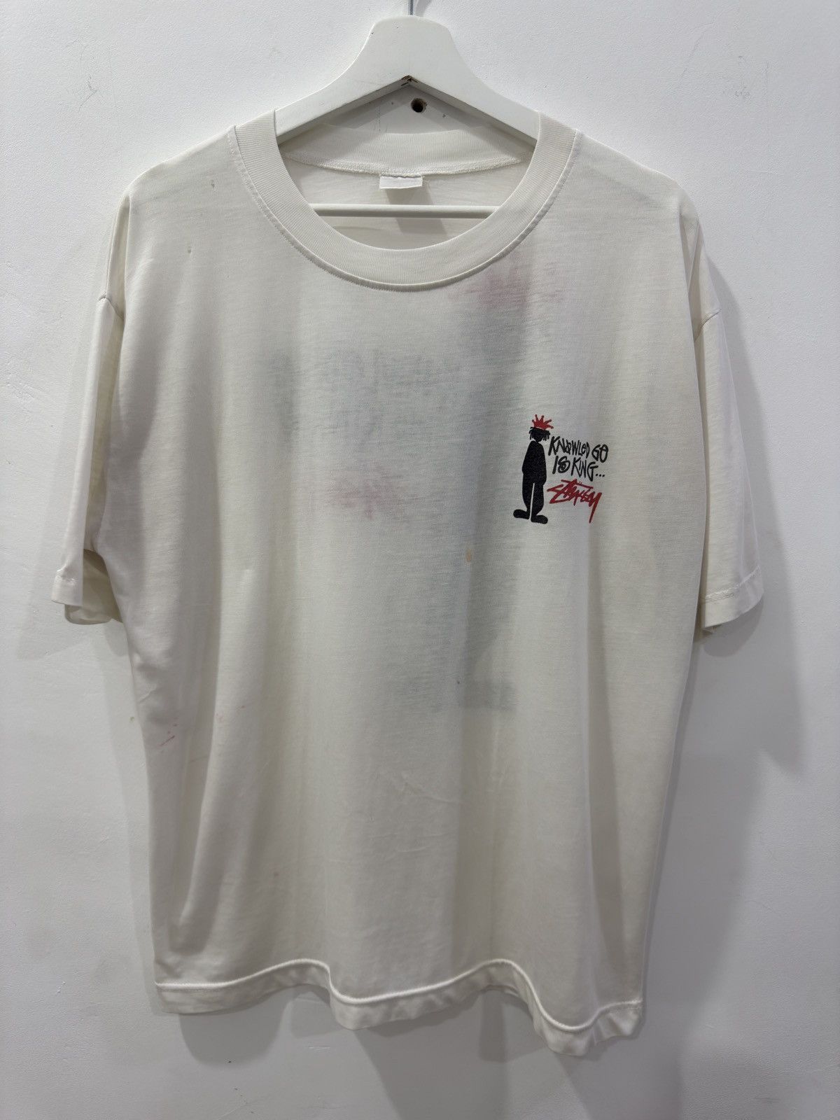 Stussy True Vintage 90s Stussy Knowledge Is King Rare Paper Thin Size US L / EU 52-54 / 3 - 2 Thumbnail