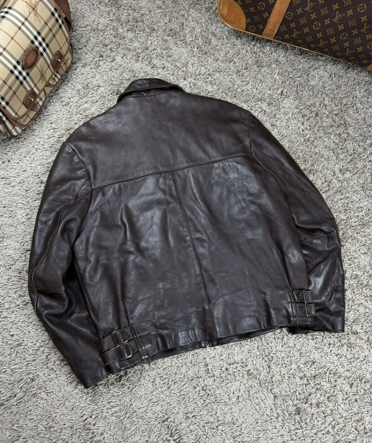 Vintage Vintage leather bomber jacket 90s original retro casual item Size US L / EU 52-54 / 3 - 2 Thumbnail